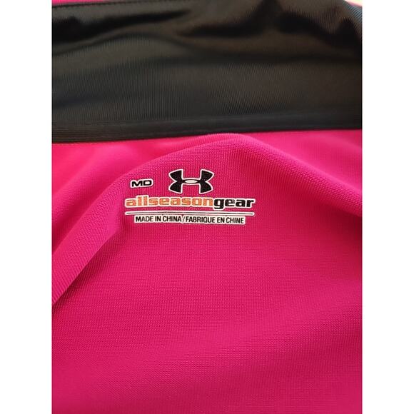 Under Armour All Season Hot Pink LS Zip Up Sweatshirt Women's M Pockets Stretch - Picture 11 of 12